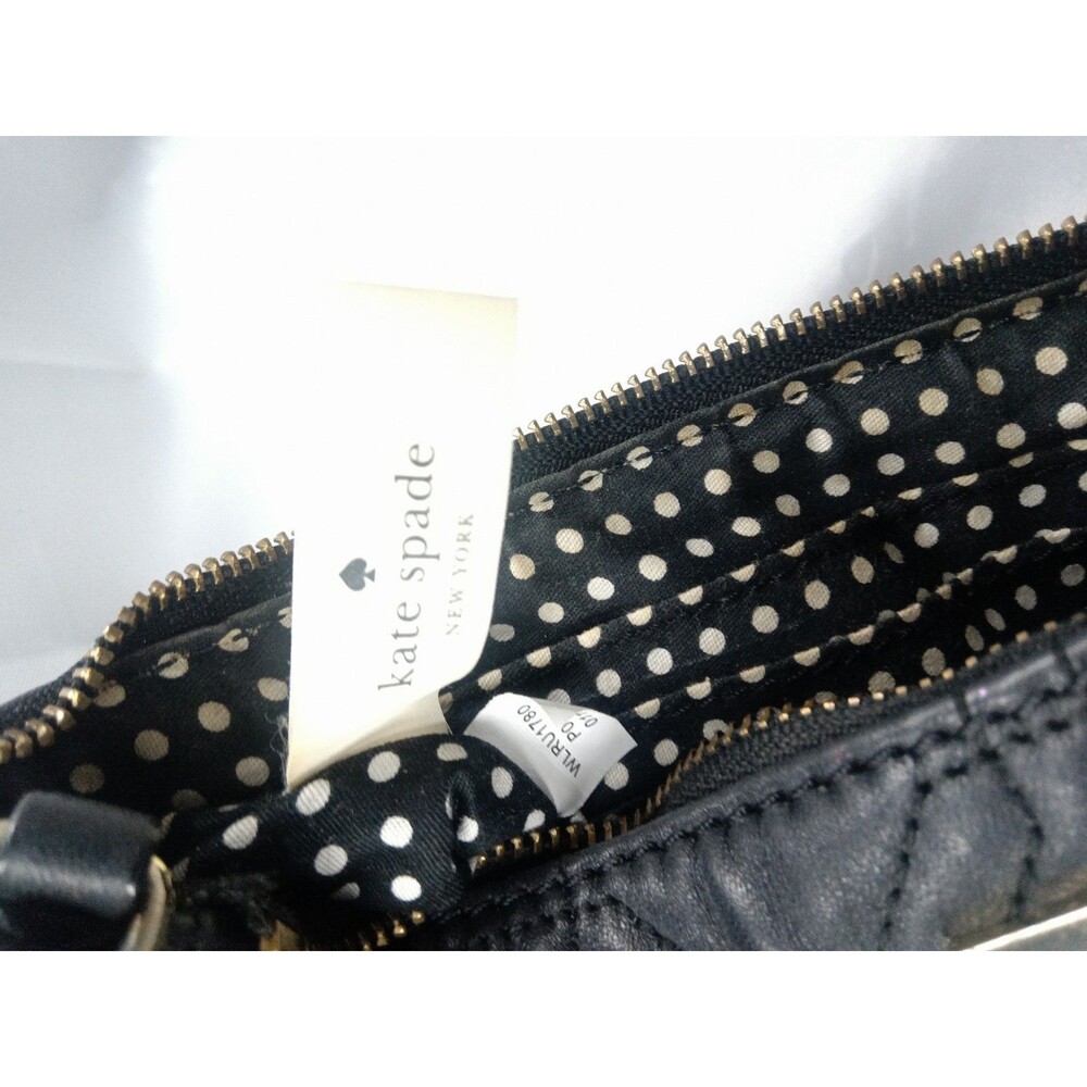 Kate Spade Linet Astor Court Quilted Black Leather Wristlet Purse WLRU1780 - Picture 10 of 11